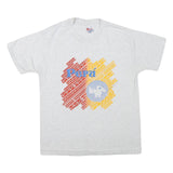 HANES Mens White Peru Graphic T-Shirt L Short Sleeve Crew Neck Cotton Blend