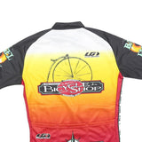 Mens Black Yellow & Red Bicycle Shop Cycling Jersey S Short Sleeve Zip Neck