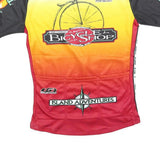 Mens Black Yellow & Red Bicycle Shop Cycling Jersey S Short Sleeve Zip Neck