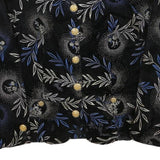 Womens Black & Blue Floral Button Jacket S Polyester Blend Elegant Patterned