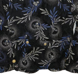 Womens Black & Blue Floral Button Jacket S Polyester Blend Elegant Patterned