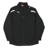 PUMA Boys Black Polyester Blend Track Jacket L Zip Plain Sportswear