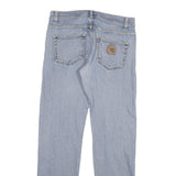 CARHARTT Mens Slim Light Blue Denim Jeans W31 L32 Zip Closure