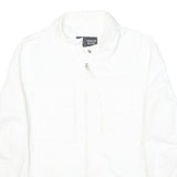 ARMANI JEANS Womens White Classic Jacket UK 8 Polyester Plain Zip Lightweight