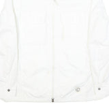 ARMANI JEANS Womens White Classic Jacket UK 8 Polyester Plain Zip Lightweight