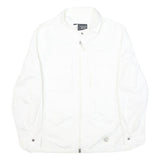 ARMANI JEANS Womens White Classic Jacket UK 8 Polyester Plain Zip Lightweight