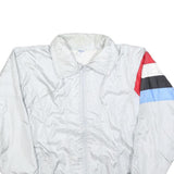 ETIREL Mens White Red Black Blue Sleeve Stripe Zip Jacket L Polyester Blend
