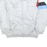 ETIREL Mens White Red Black Blue Sleeve Stripe Zip Jacket L Polyester Blend