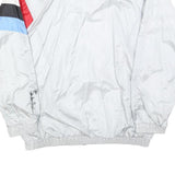 ETIREL Mens White Red Black Blue Sleeve Stripe Zip Jacket L Polyester Blend