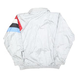 ETIREL Mens White Red Black Blue Sleeve Stripe Zip Jacket L Polyester Blend