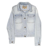 ONLY Womens Blue Denim Button Cotton Jacket L Casual Lightweight Classic
