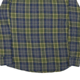 TIMBERLAND Mens Green & Blue Check Shirt L Cotton Blend Long Sleeve Casual