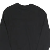 CHAMPION Mens Black Cotton Blend Crew Neck Sweatshirt M Embroidered Logo