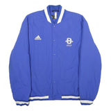 ADIDAS Mens Blue & White Golf Bomber Jacket 2XL Nylon Button Sportswear