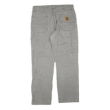 CARHARTT Womens Regular Fit Grey Jeans Cotton Blend Zip W34 L31 Workwear Durable