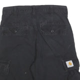 CARHARTT Mens Black Cargo Shorts M W31 Workwear Durable Cotton Blend
