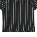 KARL KANI Mens Black & White Striped Streetwear Graphic T-Shirt M Short Sleeve