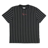KARL KANI Mens Black & White Striped Streetwear Graphic T-Shirt M Short Sleeve