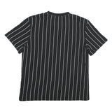 KARL KANI Mens Black & White Striped Streetwear Graphic T-Shirt M Short Sleeve