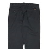 DICKIES Mens Cotton Blend Black Regular Straight Trousers W36 L27 Workwear Zip