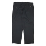 DICKIES Mens Cotton Blend Black Regular Straight Trousers W36 L27 Workwear Zip