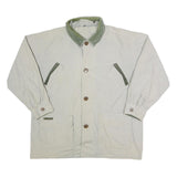 Mens Beige Cotton Button Jacket XL Casual Plain Lightweight Fall Outerwear