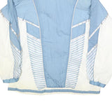 SECOND WIND Womens Blue & White Nylon Zip Jacket S Striped Sport Casual