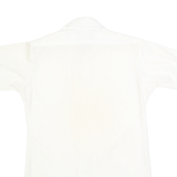 VAN HEUSEN Mens White Plain Short Sleeve Shirt S Cotton Button Collar Casual