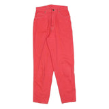 BASIC Womens Regular Fit Red Cotton Blend Denim Jeans W26 L28 Casual Classic