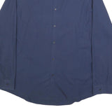 MICHAEL KORS Mens Blue 2XL Long Sleeve Cotton Blend Classic Shirt Smart Casual