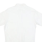 Mens White Short Sleeve Cotton Blend Shirt M Casual Button Pocket