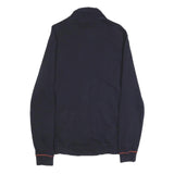 NAPAPIJRI Mens Navy Blue Cotton Zip Jacket L Logo Print Casual Outerwear