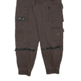 FB SISTER Womens Cotton Blend Brown Relaxed Cargo Trousers W24 L26 Utility Style
