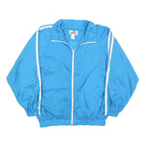 NATURAL IDENTITY Mens Blue Nylon Jacket S Zip Plain Lightweight Casual