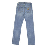 CARHARTT Mens Slim Blue Denim Jeans W28 L30 Cotton Blend Zip Pocket Casual
