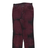 LEVI'S Womens Cotton Blend Slim Fit Burgundy Trousers W26 L34 Stylish Zip