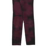 LEVI'S Womens Cotton Blend Slim Fit Burgundy Trousers W26 L34 Stylish Zip