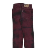 LEVI'S Womens Cotton Blend Slim Fit Burgundy Trousers W26 L34 Stylish Zip