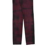 LEVI'S Womens Cotton Blend Slim Fit Burgundy Trousers W26 L34 Stylish Zip