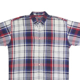 CHAPS RALPH LAUREN Mens Blue & Red Check Shirt L Casual Cotton Short Sleeve