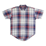 CHAPS RALPH LAUREN Mens Blue & Red Check Shirt L Casual Cotton Short Sleeve