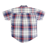 CHAPS RALPH LAUREN Mens Blue & Red Check Shirt L Casual Cotton Short Sleeve