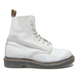 DR MARTENS Womens White Leather Lace-Up Boots UK 5 Classic Durable Comfort