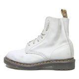 DR MARTENS Womens White Leather Lace-Up Boots UK 5 Classic Durable Comfort