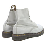 DR MARTENS Womens White Leather Lace-Up Boots UK 5 Classic Durable Comfort