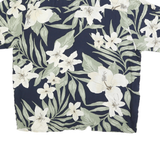 NATURAL ISSUE Mens Navy Blue & Cream Floral Short Sleeve Shirt L Casual Summer