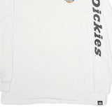 DICKIES Mens White Long Sleeve Crew Neck Logo Printed T-Shirt L