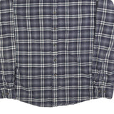 EDDIE BAUER Mens Blue & White Check Shirt L Button-Down Collar Long Sleeve