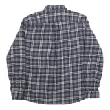 EDDIE BAUER Mens Blue & White Check Shirt L Button-Down Collar Long Sleeve
