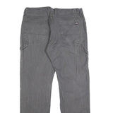 DICKIES Mens Cotton Blend Grey Regular Straight Trousers W36 L34 Workwear Zip